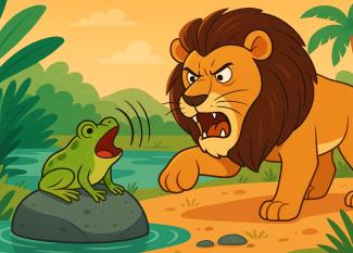 Fábula de Esopo para niños: La rana gritona