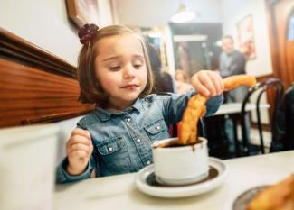 Chocolate con churros en Madrid con niños