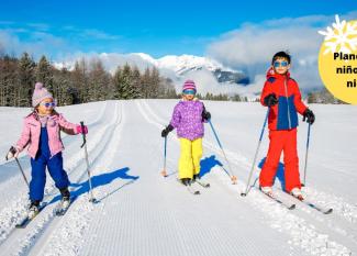 pistas de esquí de fondo con niños