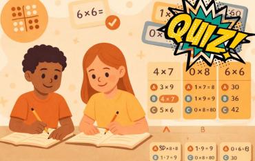 Test de las tablas de multiplicar para niños de 8–9 años