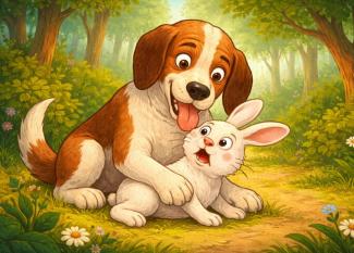 Fábula de Esopo para niños El perro y la liebre