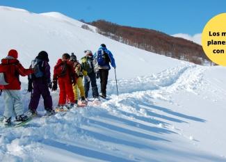 Ruta con raquetas de nieve con los niños