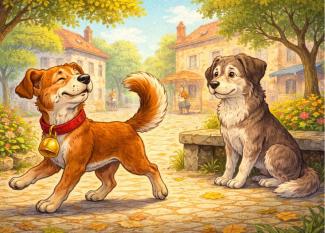 Fábula de Esopo EL perro con campanillas