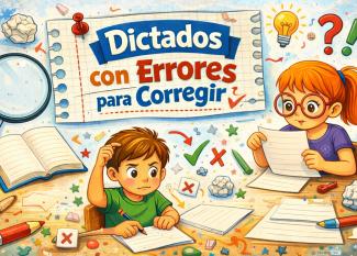 Dictados cortos con errores para niños