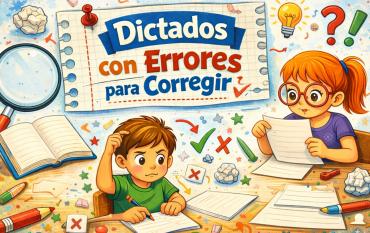 Dictados cortos para niños, con errores para corregir