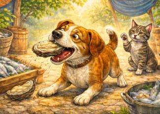 Fábula infantil EL perro y la ostra