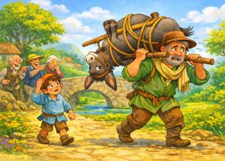 Fábula de El Molinero, el asno y su hijo