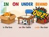 Quiz en inglés sobre las preposiciones de lugar
