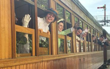 Aventura del tren de la fresa con niños