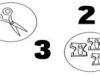 Fichas escolares de matemáticas. Los números uno, dos y tres