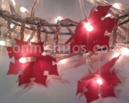 Guirnalda navideña de luces. Manualidades para niños