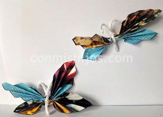 Mariposas de revista, manualidad de papel para niños