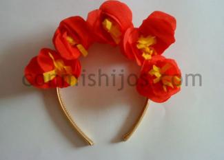 Diadema de flores. Manualidad de Carnaval para niños