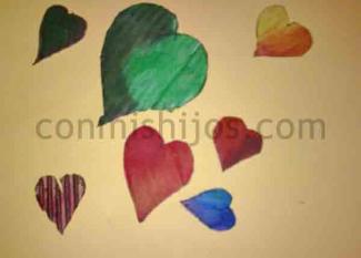 Corazones decorativos. Manualidades de San Valentín para niños