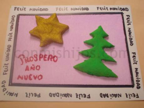 Tarjeta de Navidad para niños. Manualidades infantiles