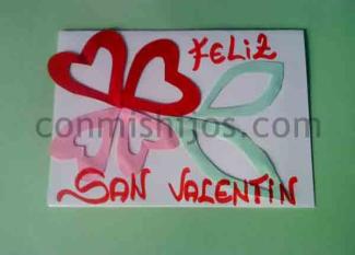 Tarjeta de San Valentín. Manualidades de amor para niños