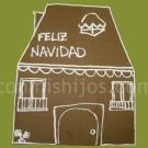 Tarjeta con una casita de Navidad. Manualidades para niños