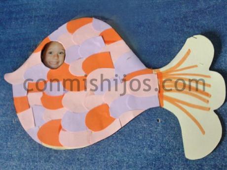 Marco en forma de pez. Manualidades de papel para niños