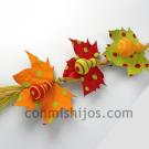 Móvil de hojas y calabazas. Manualidades de decoración para los niños