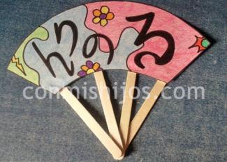 Abanico japonés. Manualidades con papel para niños