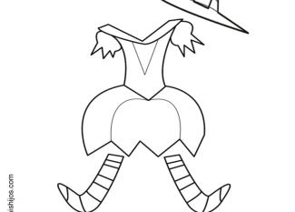 Imagen infantil para pintar de disfraz de bruja
