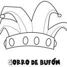 Dibujo de un gorro de bufón de Carnaval para colorear con niños