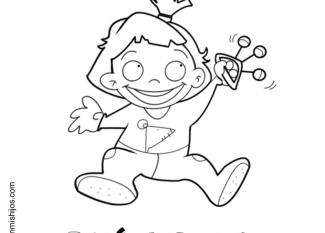 Bebé jugando. Dibujos para imprimir y colorear