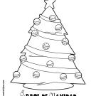 Árbol de Navidad para imprimir y colorear. Dibujos navideños para niños