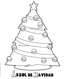 Árbol de Navidad para imprimir y colorear. Dibujos navideños para niños