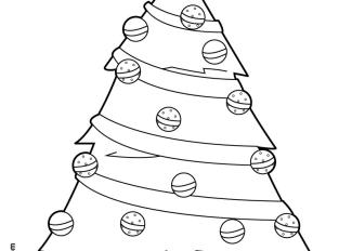 Árbol de Navidad para imprimir y colorear. Dibujos navideños para niños