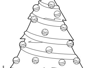 Árbol de Navidad para imprimir y colorear. Dibujos navideños para niños