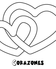 Dibujo de corazones para imprimir y colorear