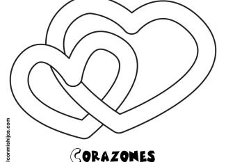 Dibujo de corazones para imprimir y colorear