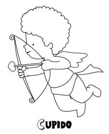 Dibujo de Cupido para colorear con los niños