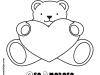 Dibujo de un oso amoroso para colorear con niños