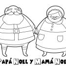 Papá y Mamá Noel. Dibujos para imprimir y colorear