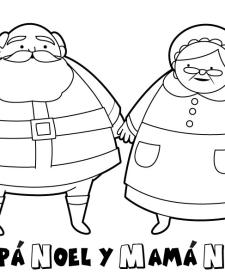 Papá y Mamá Noel. Dibujos para imprimir y colorear