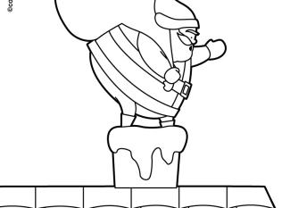 Papá Noel entrando por la chimenea