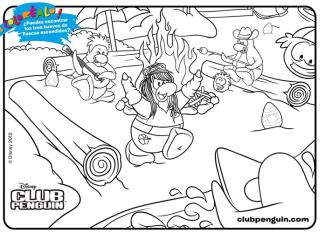 Dibujo infantil del Club Penguin para colorear