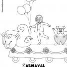 Dibujo de Carnaval disfraz de circo para pintar con niños