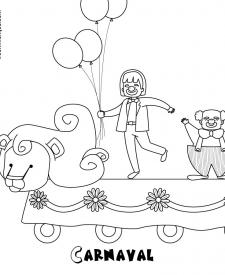 Dibujo de Carnaval disfraz de circo para pintar con niños