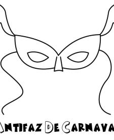 Dibujo para colorear con los niños de un antifaz de Carnaval