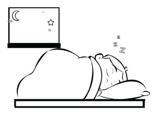 Dibujo para colorear de niño durmiendo