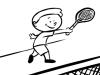 Niño jugando al tenis