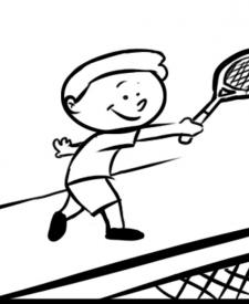 Niño jugando al tenis