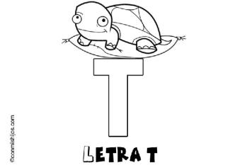Dibujos de letras para colorear con los niños. Letra T