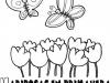 Dibujo de mariposas y flores para imprimir y pintar. Dibujos de animales