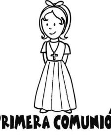 Dibujos para colorear de niña en su Primera Comunión