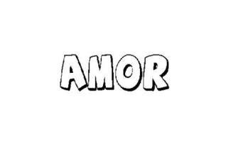 Dibujo de la palabra amor para colorear con los niños