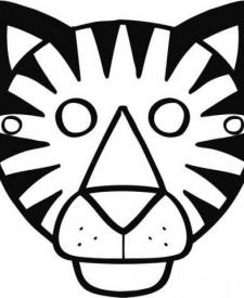 Dibujo de careta de tigre para Carnaval